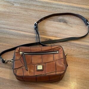 Dooney & Bourke Croc-Embossed Tan Crossbody Bag